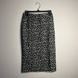 Leith Black and White Midi Skirt